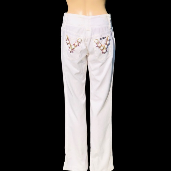 Dolce Gabbana white jeans with crystals Sz 30 x 32 - Picture 5 of 16